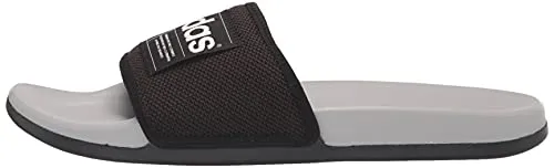 adidas Unisex Adilette Comfort Slide Sandal, Core Black/White/Grey, 5 US Men