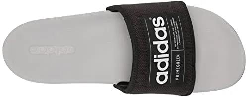adidas Unisex Adilette Comfort Slide Sandal, Core Black/White/Grey, 5 US Men