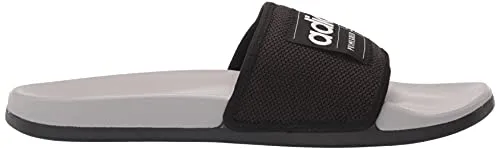 adidas Unisex Adilette Comfort Slide Sandal, Core Black/White/Grey, 5 US Men