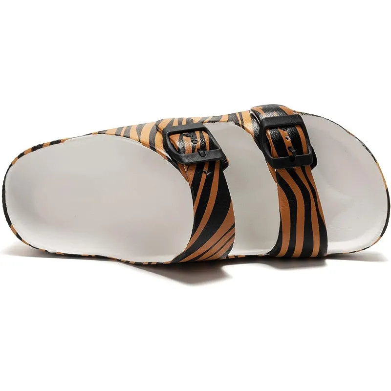 Adjustable Double Buckle Comfy Slides