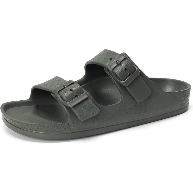 Adjustable Double Buckle Comfy Slides