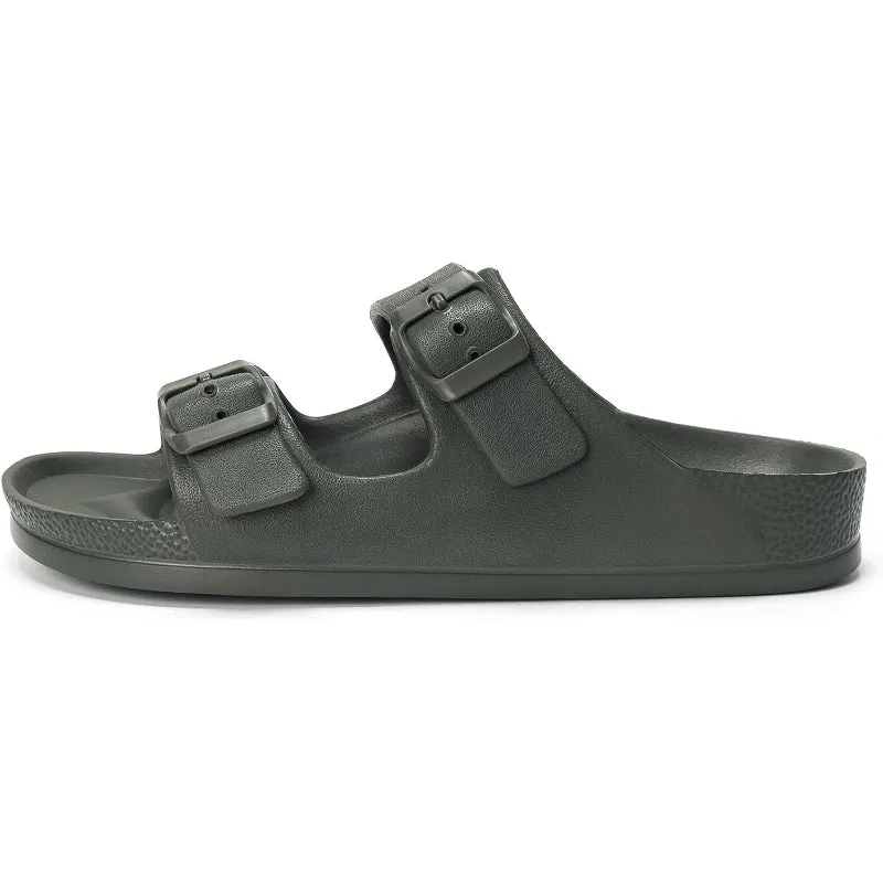 Adjustable Double Buckle Comfy Slides