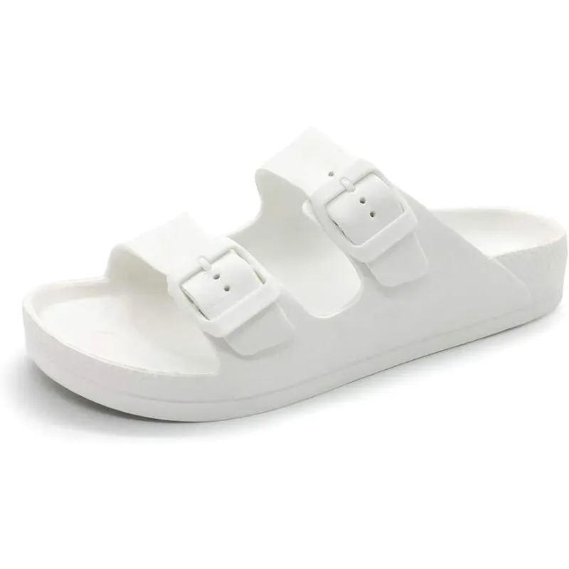 Adjustable Double Buckle Comfy Slides