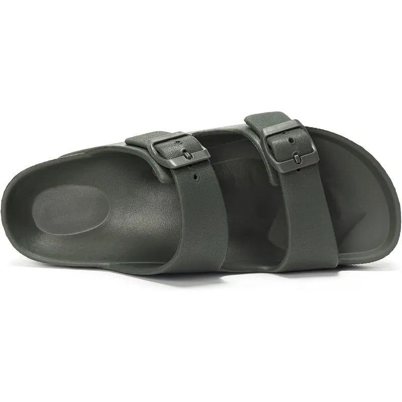 Adjustable Double Buckle Comfy Slides