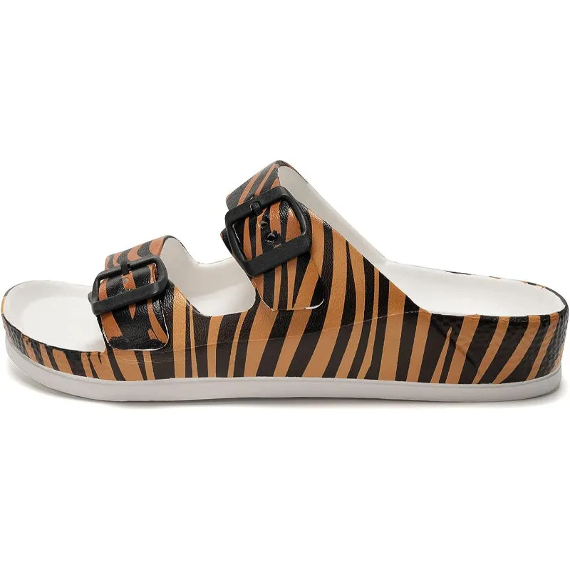 Adjustable Double Buckle Comfy Slides