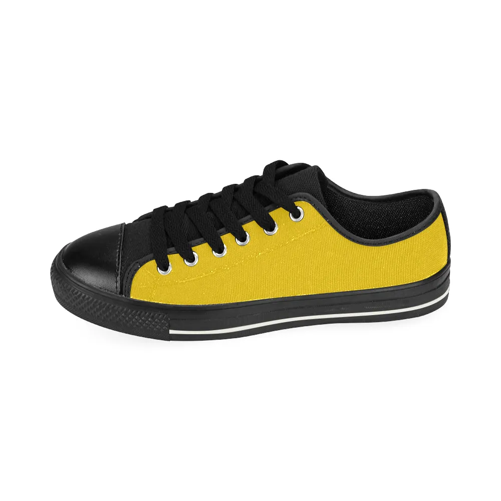 Buy Men's Butter Yellow Solids Print Canvas Low Top Shoes at TFS
