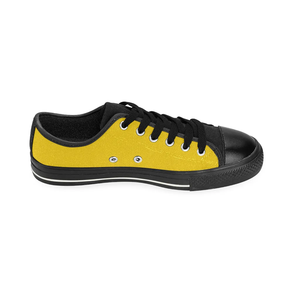 Buy Men's Butter Yellow Solids Print Canvas Low Top Shoes at TFS