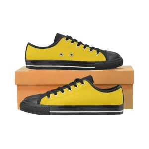 Buy Men's Butter Yellow Solids Print Canvas Low Top Shoes at TFS