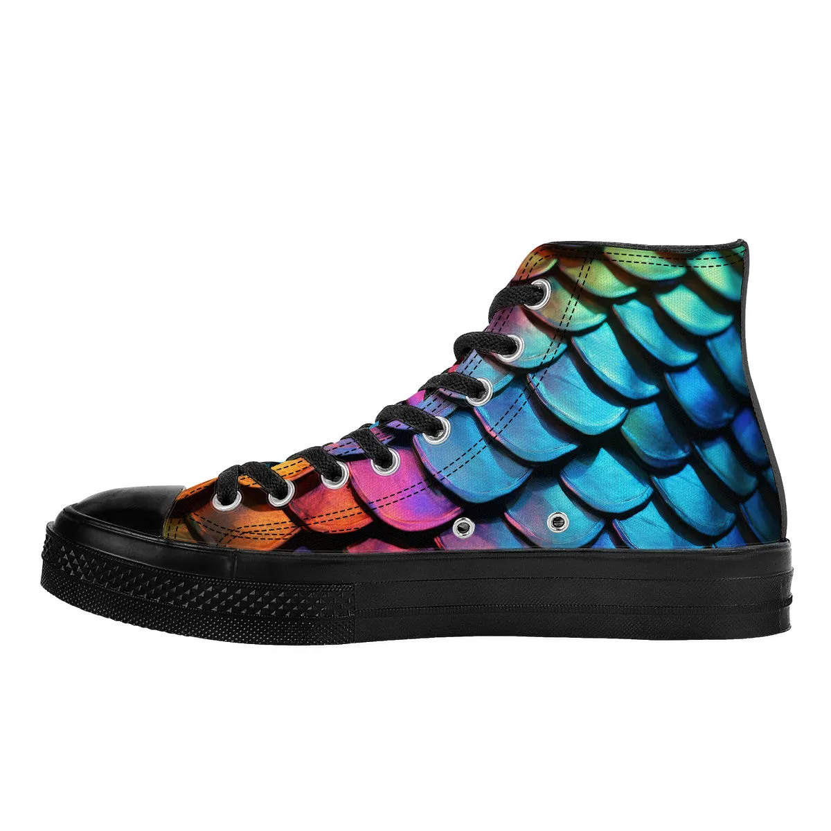 Call of the Dragon High Top Canvas Shoes - Black