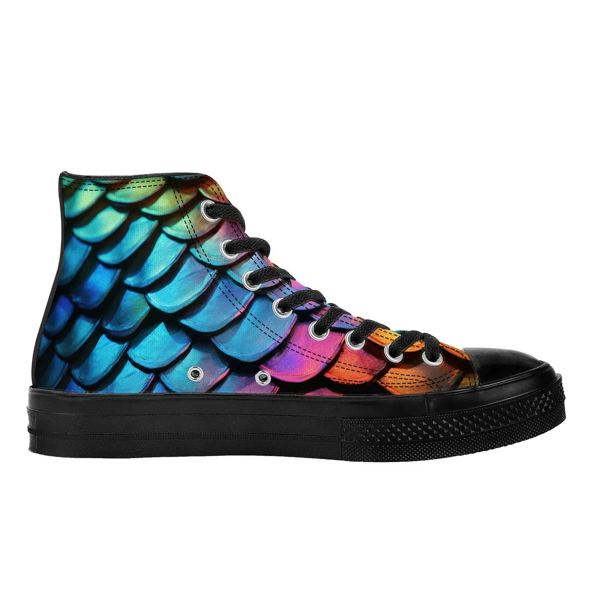 Call of the Dragon High Top Canvas Shoes - Black