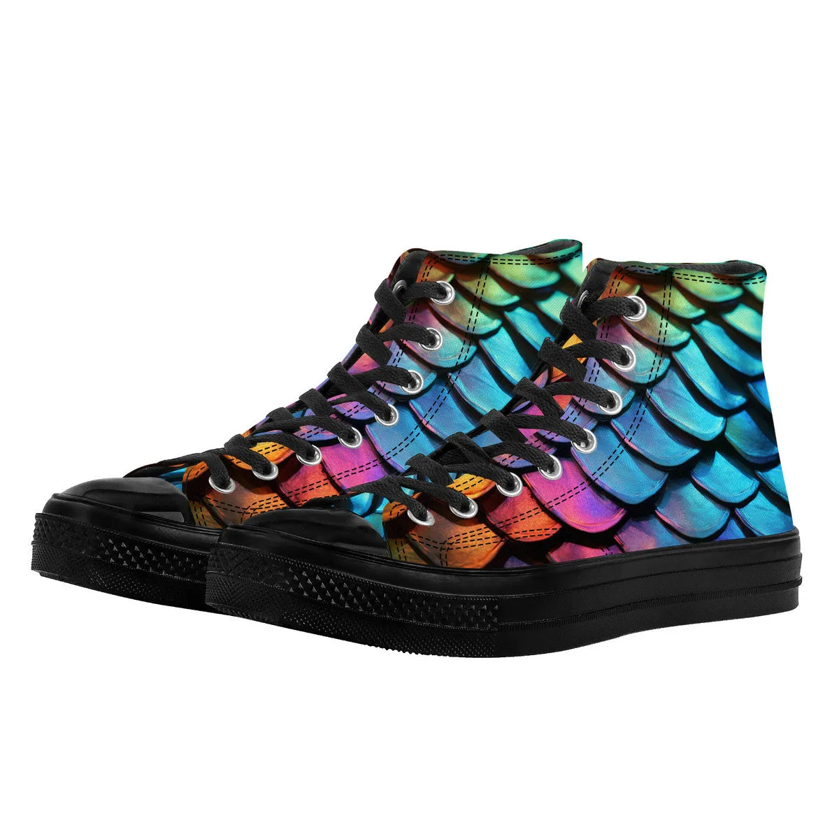 Call of the Dragon High Top Canvas Shoes - Black