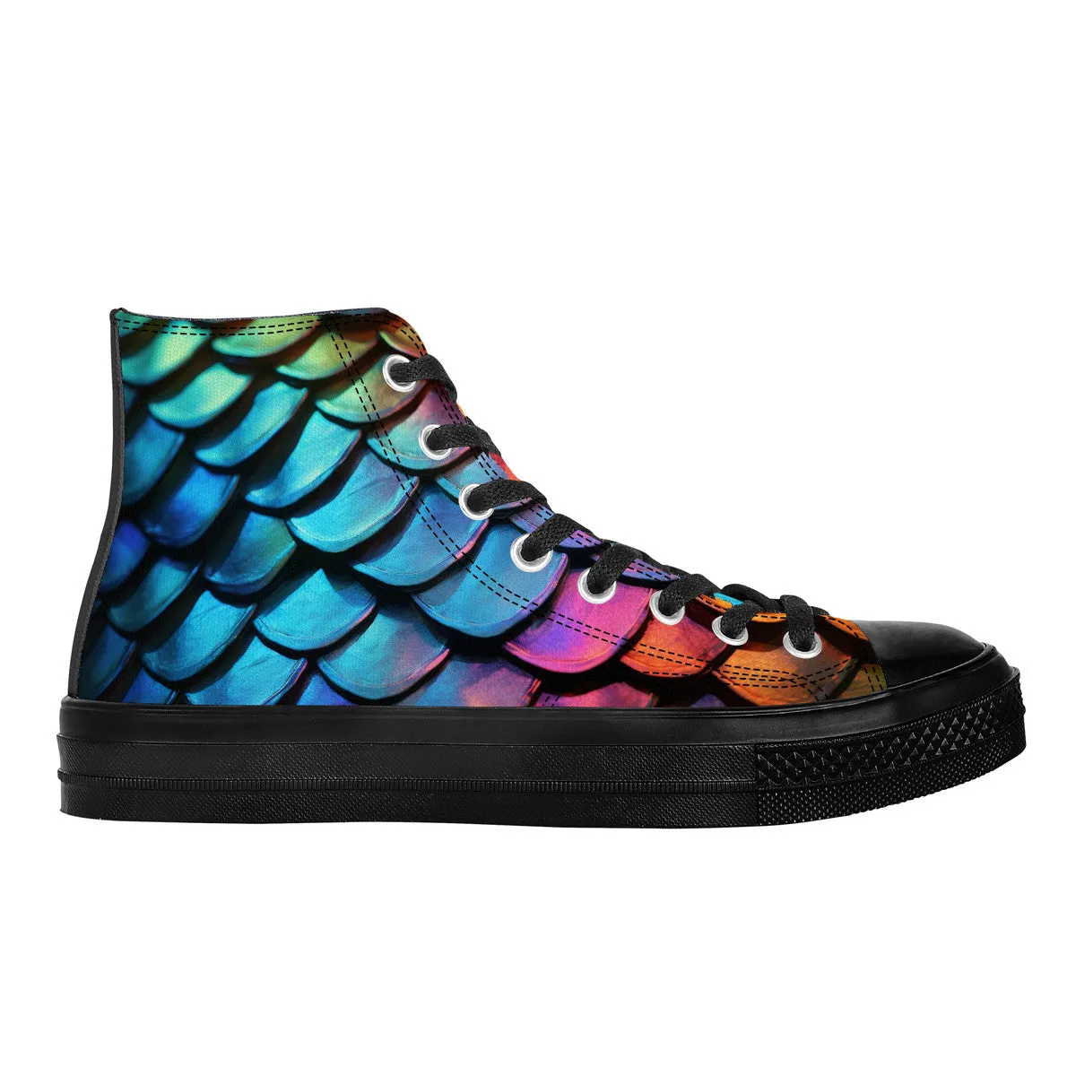 Call of the Dragon High Top Canvas Shoes - Black