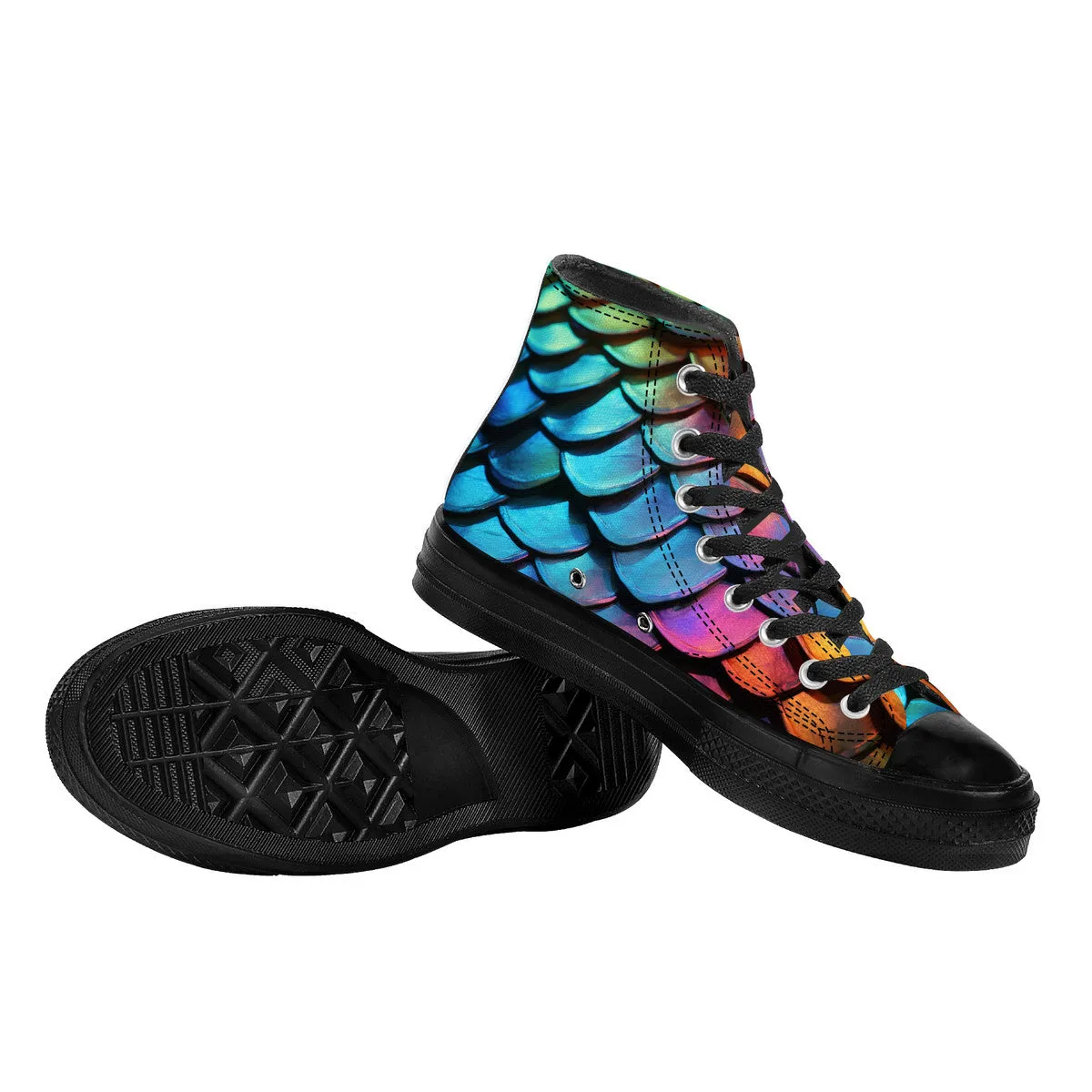 Call of the Dragon High Top Canvas Shoes - Black