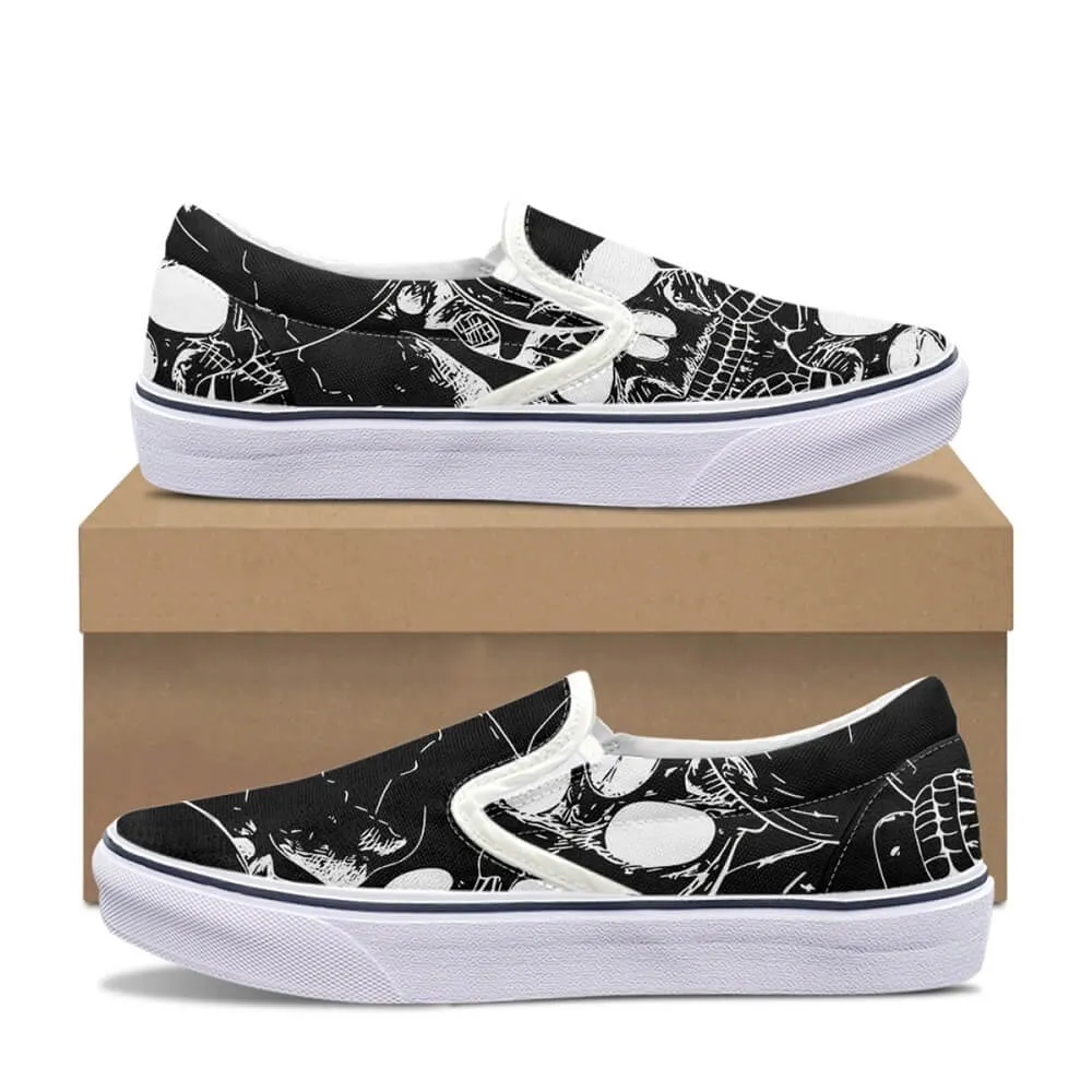 Gothic Skull Print Casual Sports Canvas Shoes