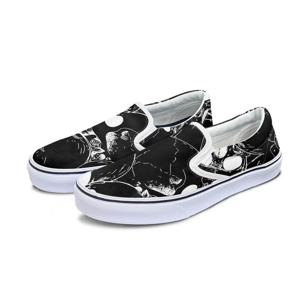 Gothic Skull Print Casual Sports Canvas Shoes