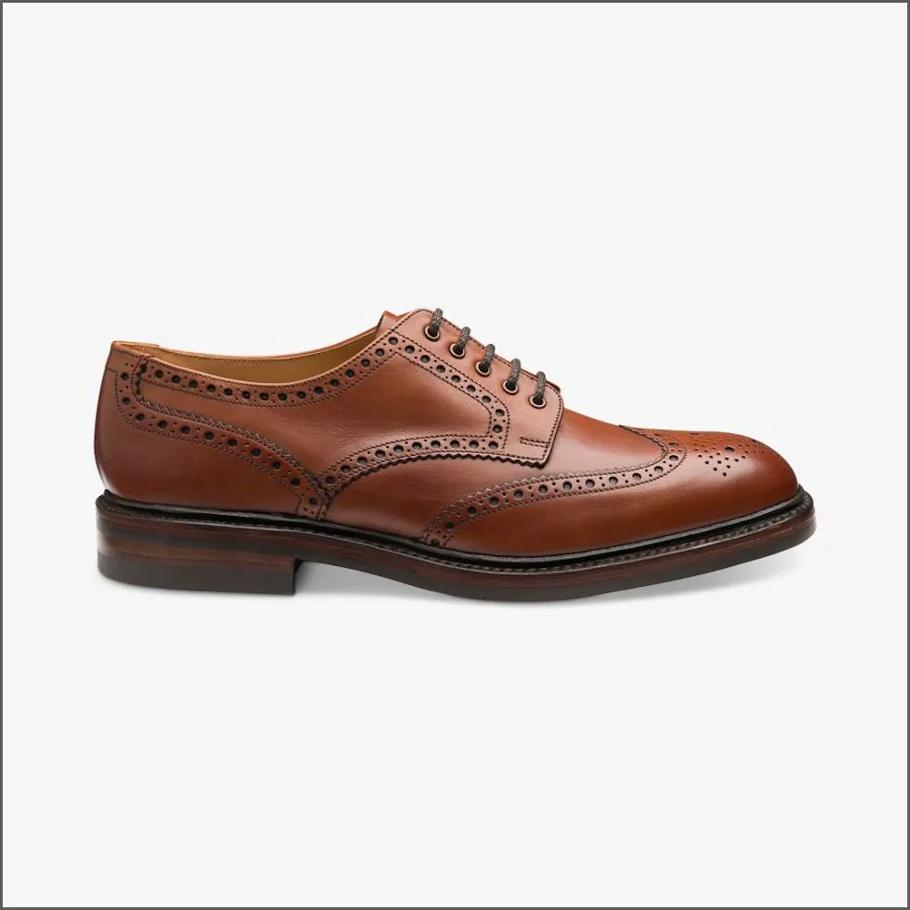 Loake Chester Mahogany Brogue Shoe Rubber Sole--