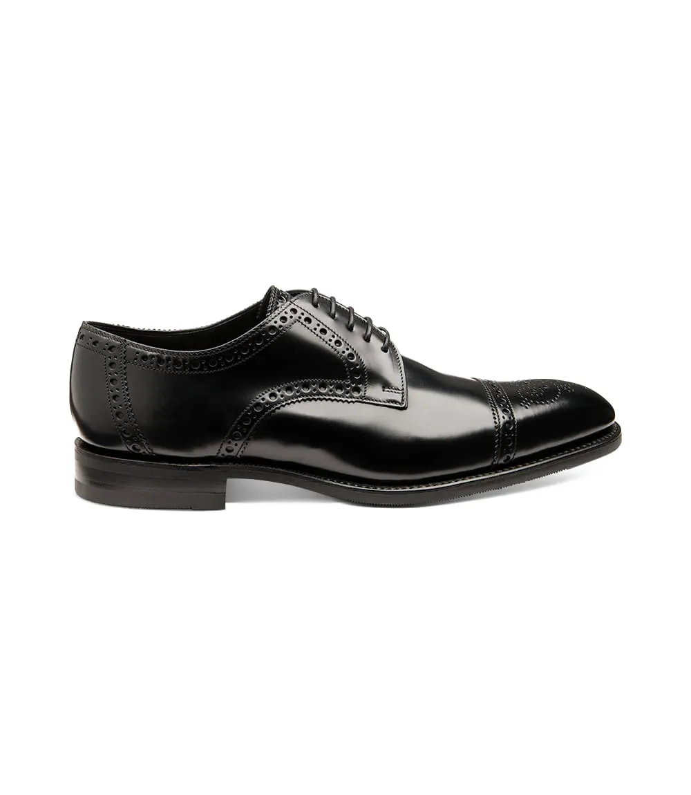 Loake Eldon Leather Shoes - Black Polished Leather