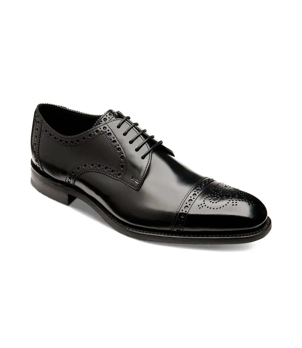 Loake Eldon Leather Shoes - Black Polished Leather