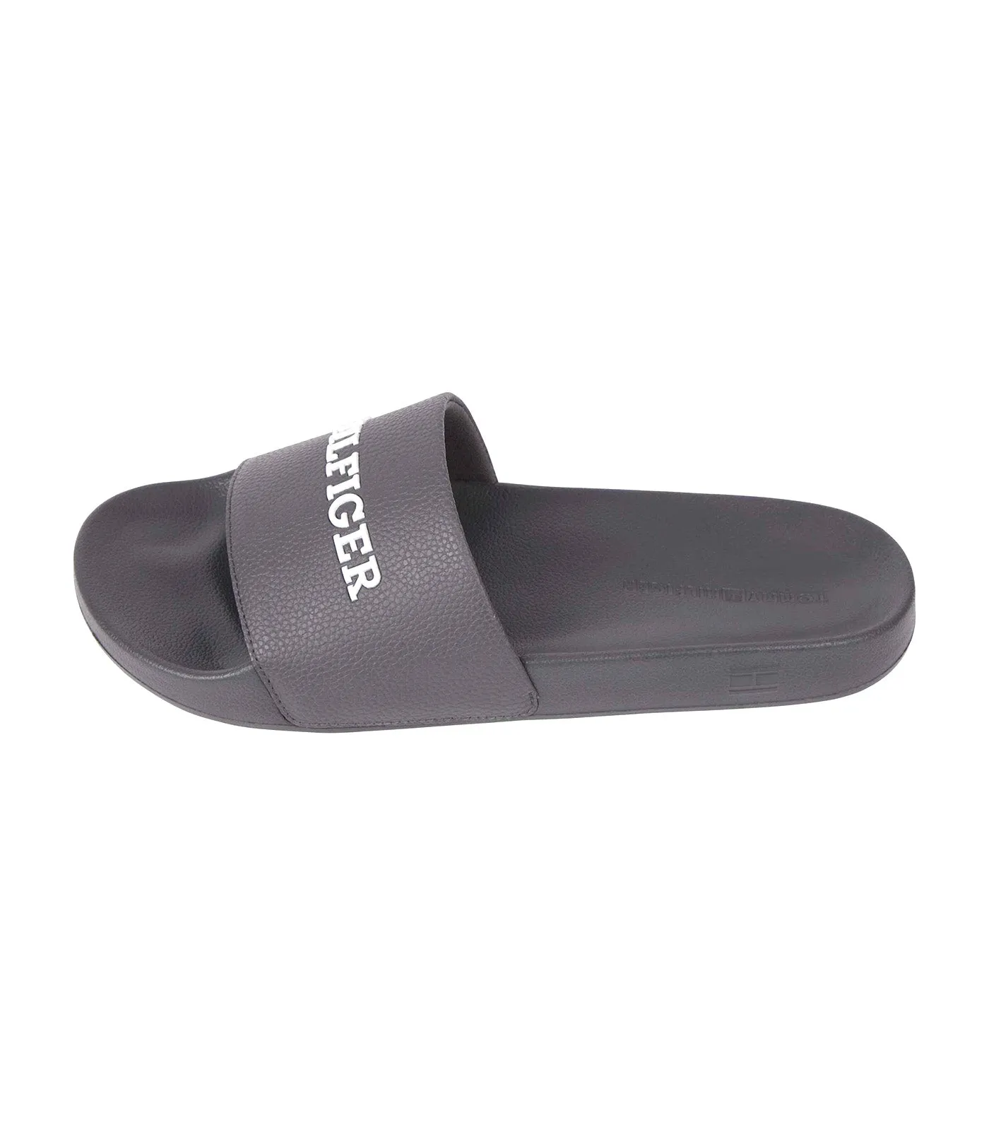 Men's Embossed Pool Slide Dark Ash