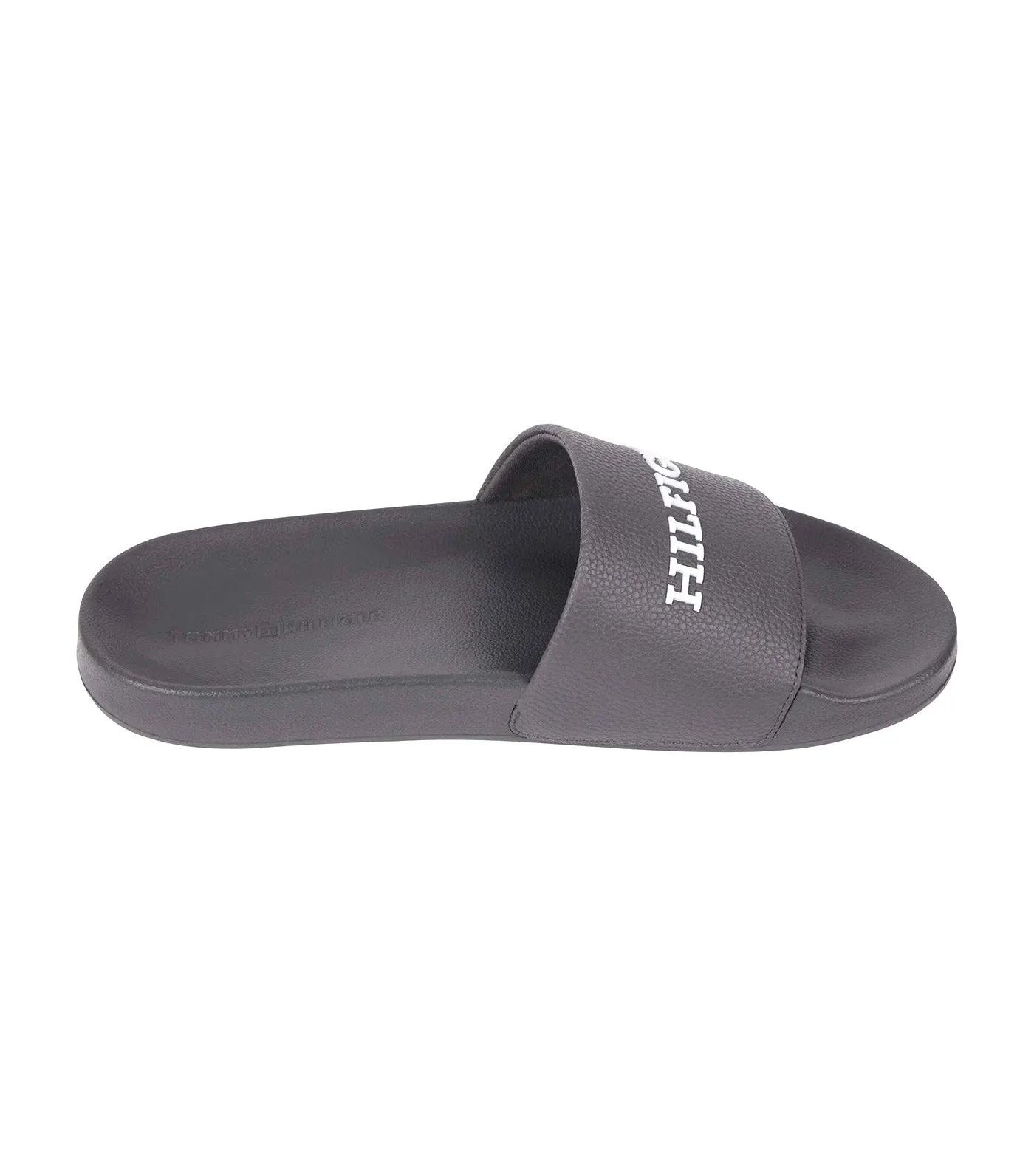 Men's Embossed Pool Slide Dark Ash