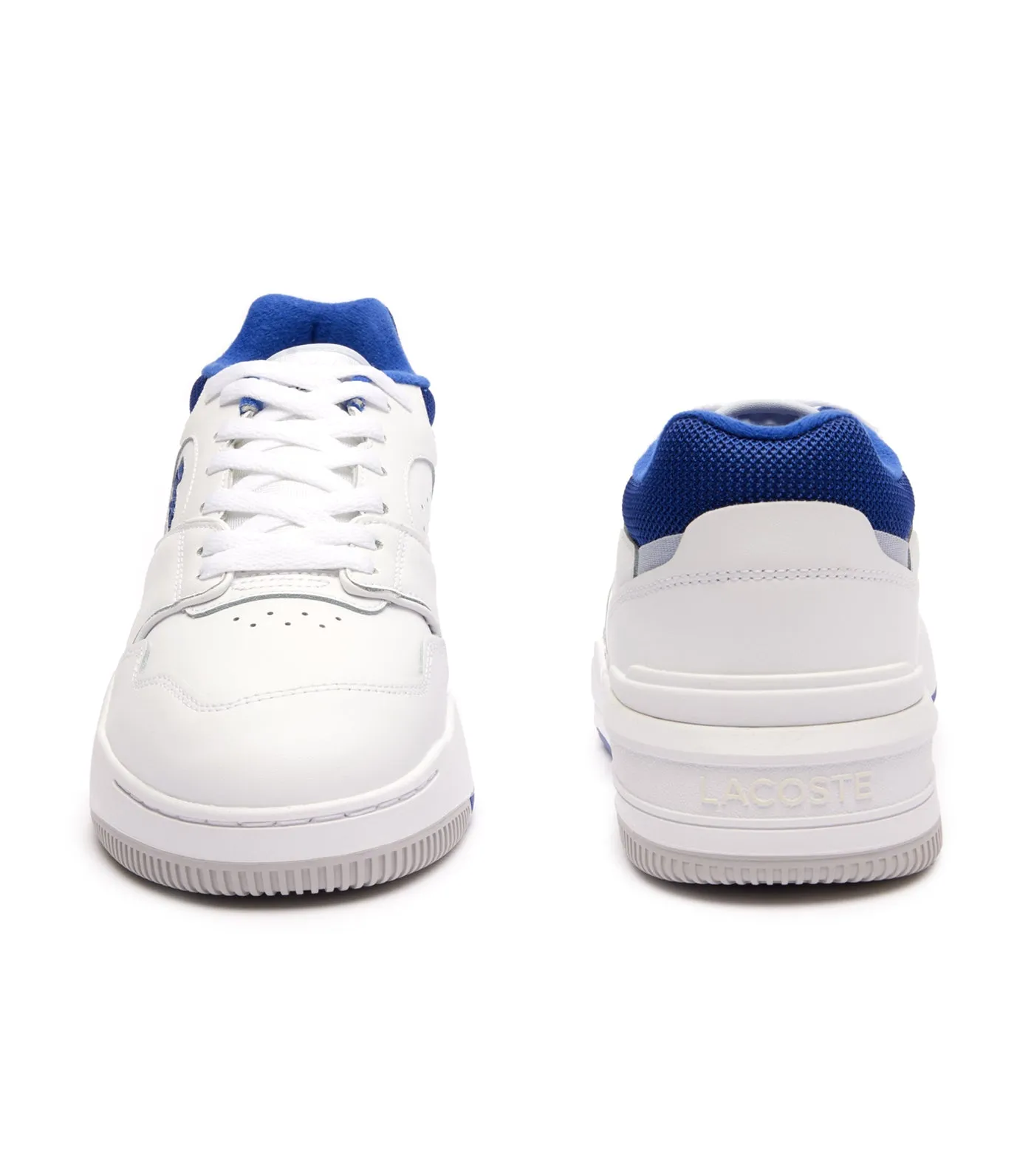 Men's Lineshot Contrasted Collar Leather Trainers  White/Blue