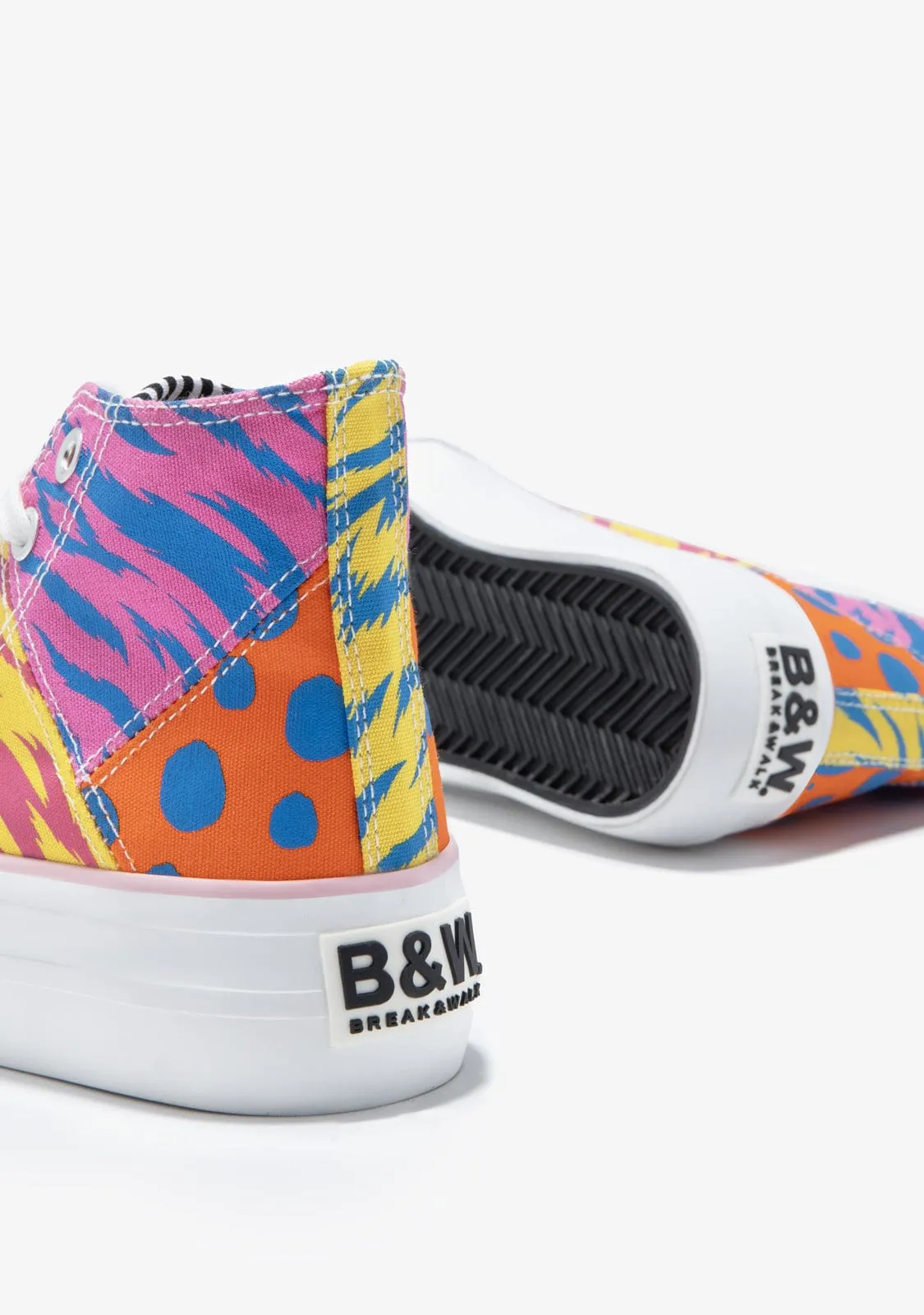Multicolor Patchwork Hi-Top Sneakers