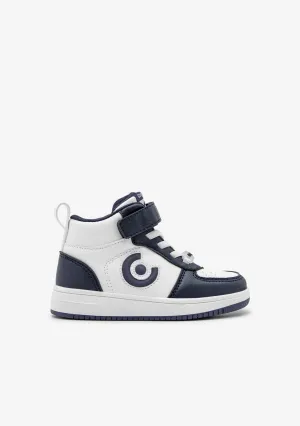 Navy Logo with Lights High Top Sneakers