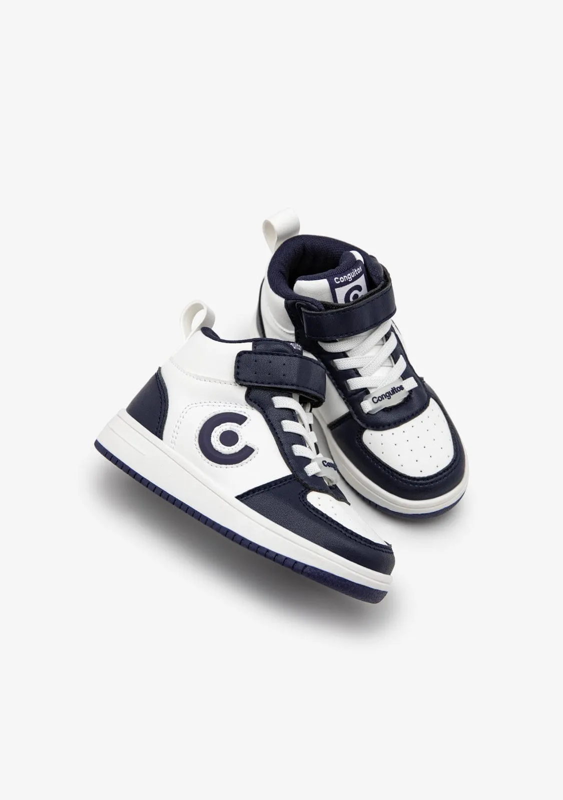 Navy Logo with Lights High Top Sneakers