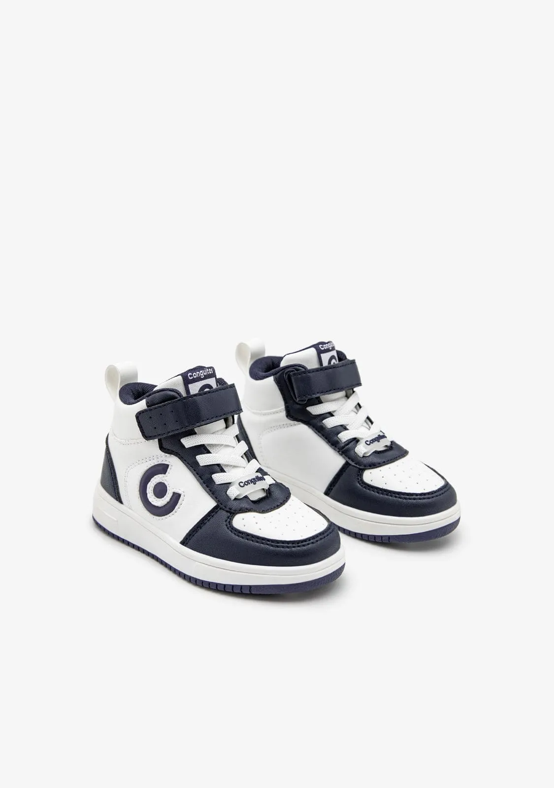 Navy Logo with Lights High Top Sneakers
