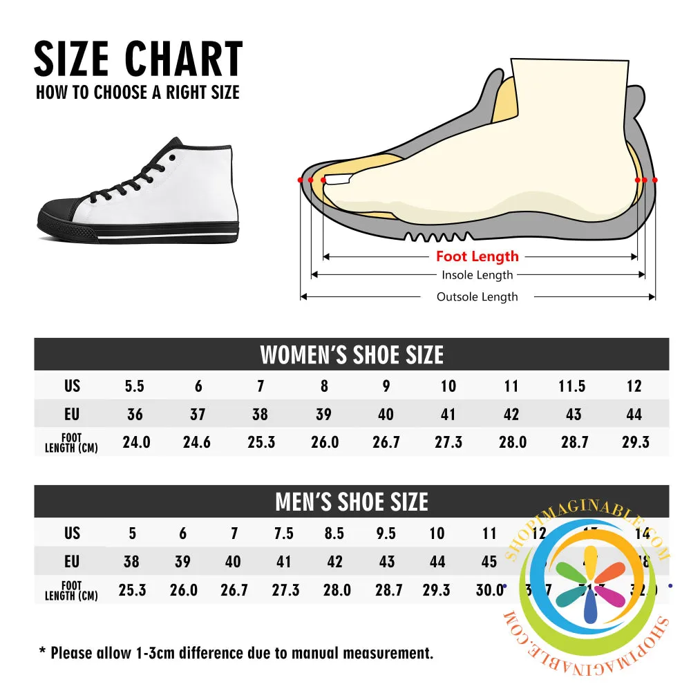 Pastel Diamond Love Ladies High Top Canvas Shoes