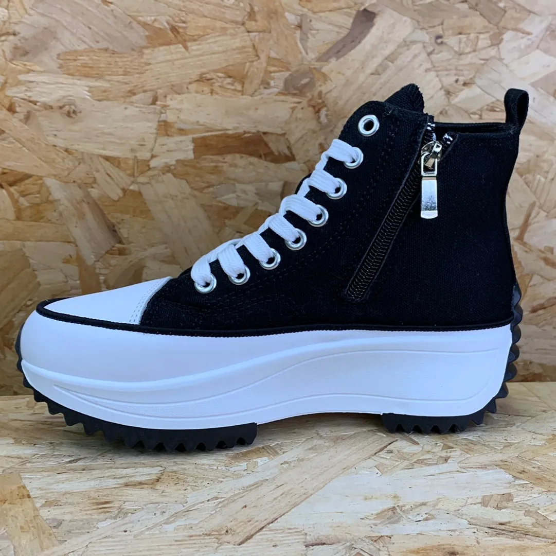 Refresh Womens Fashion High Top Trainers - Black