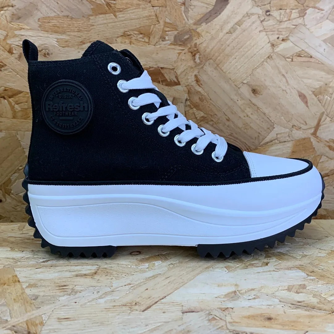 Refresh Womens Fashion High Top Trainers - Black