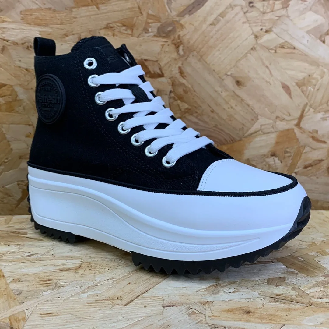 Refresh Womens Fashion High Top Trainers - Black
