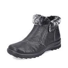 Rieker Winter Bootie with Side Zip L7172-00 Black