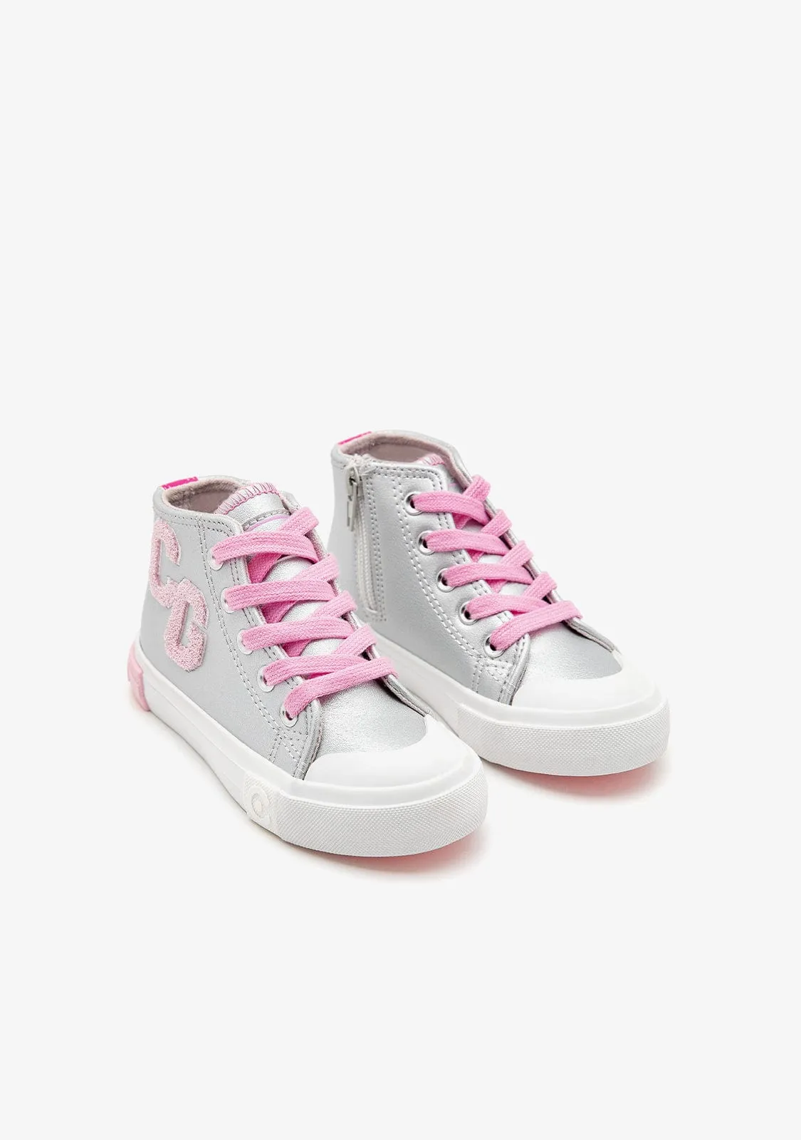 Silver Letters High Top Sneakers
