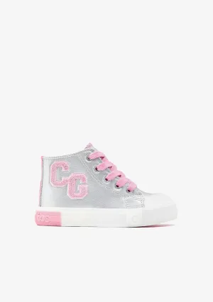 Silver Letters High Top Sneakers
