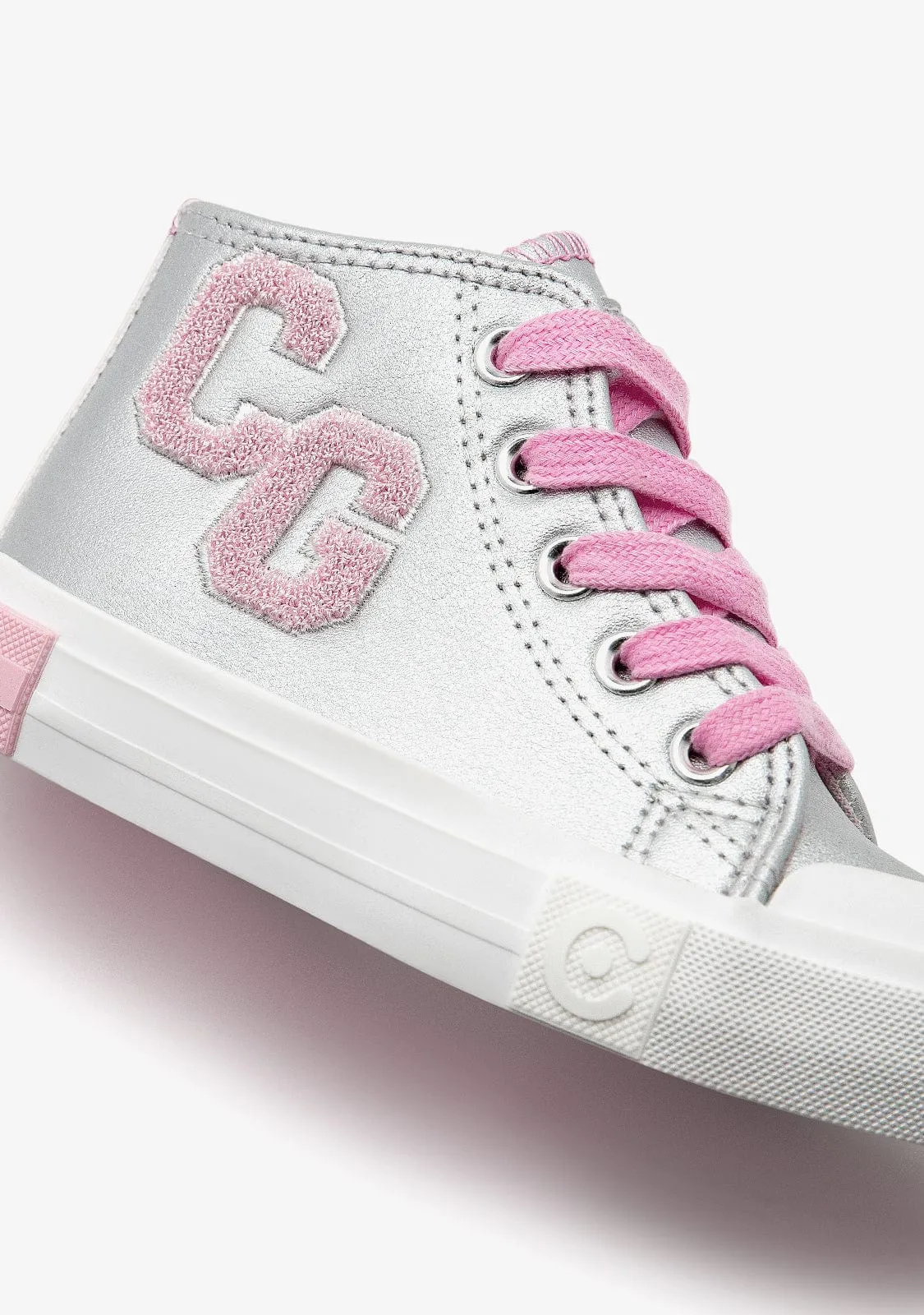 Silver Letters High Top Sneakers
