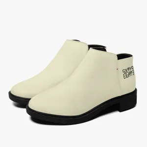 Sixty Eight 93 Logo Black Creme Suede Zipper Boots