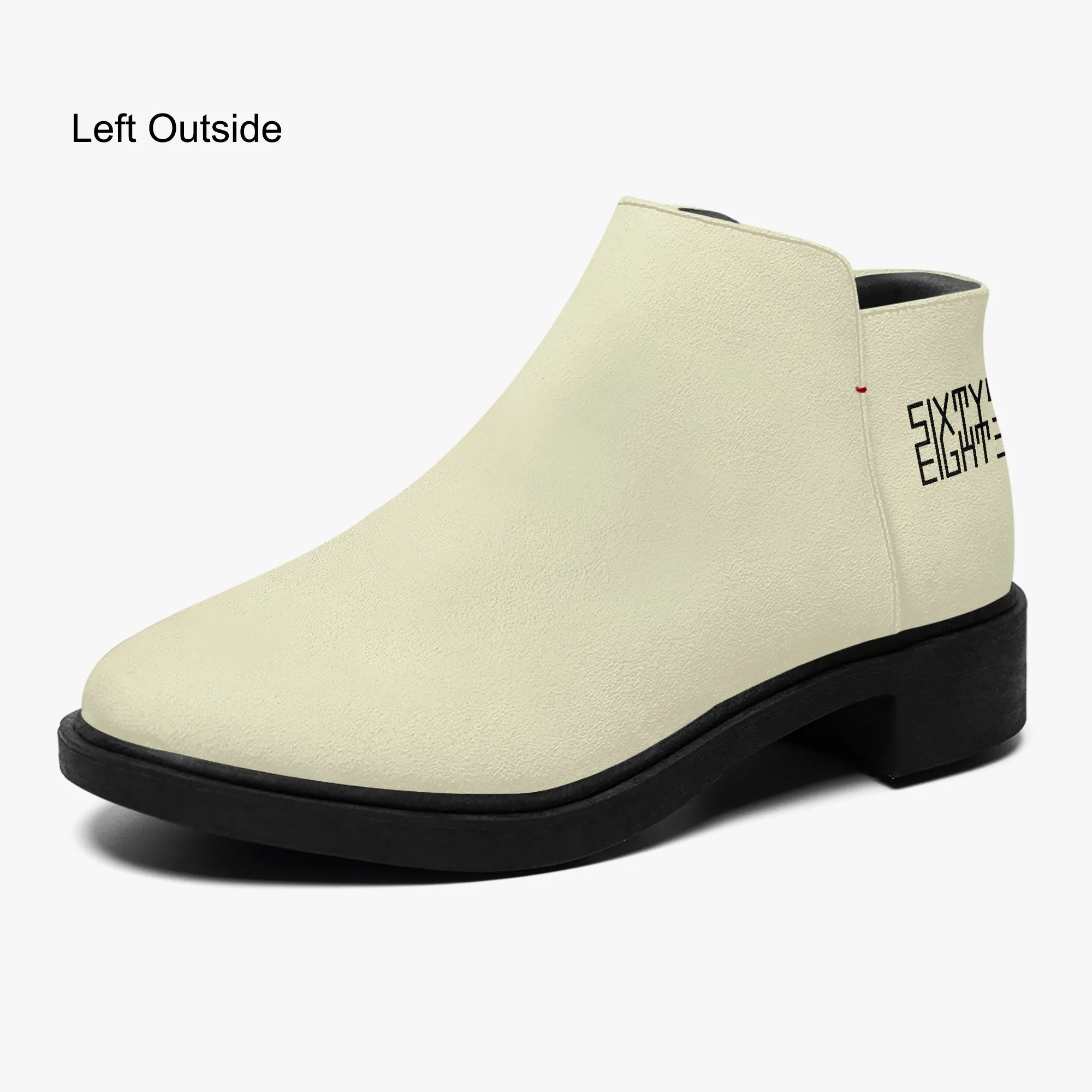 Sixty Eight 93 Logo Black Creme Suede Zipper Boots