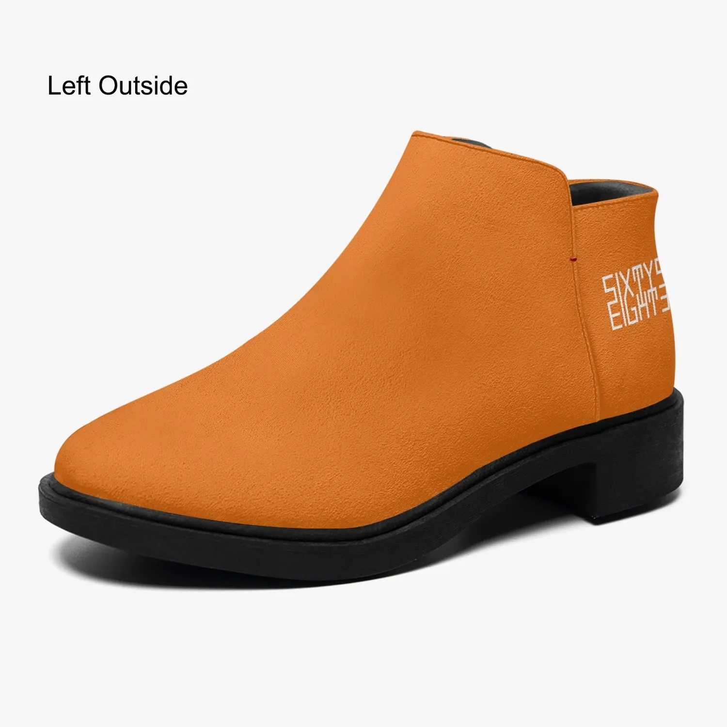 Sixty Eight 93 Logo White Orange Suede Zipper Boots