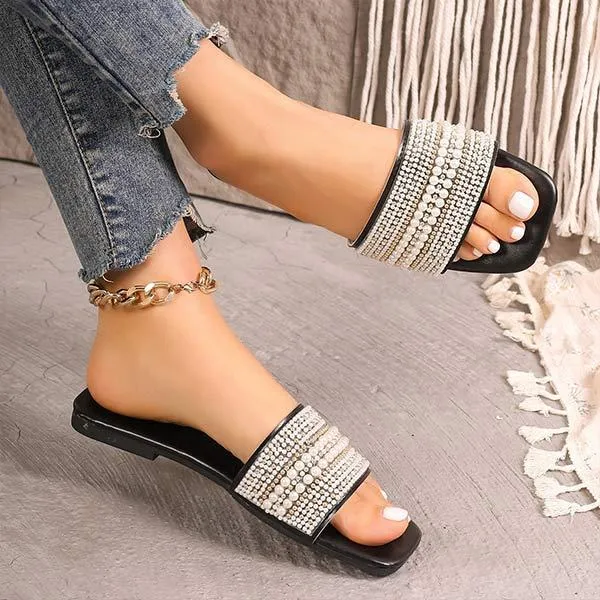 Women's Flat Beaded Sandals 36538621C