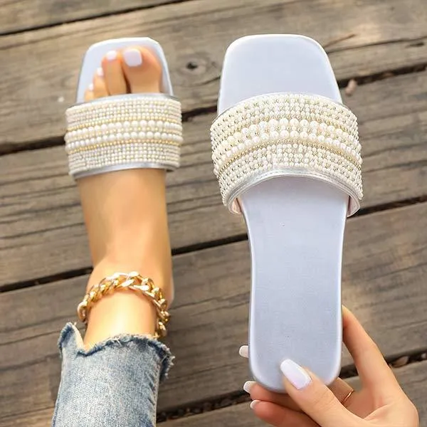 Women's Flat Beaded Sandals 36538621C