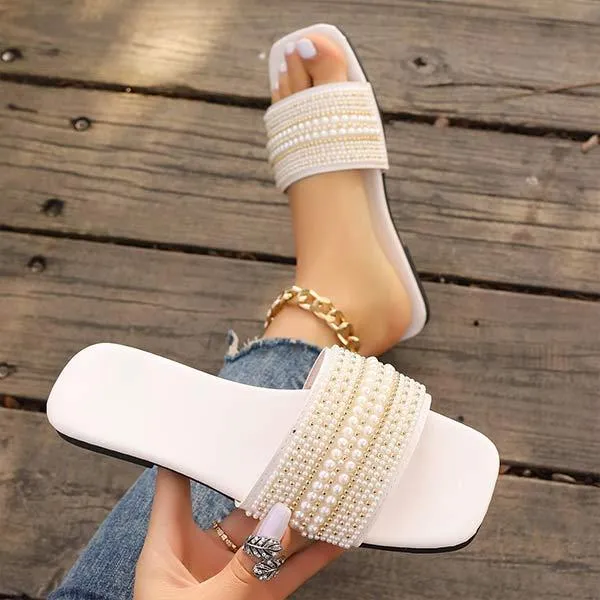 Women's Flat Beaded Sandals 36538621C